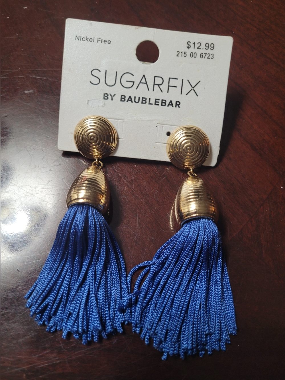 Sugarfix  by BaubleBar Gold Colored/Cobalt Blue Tassel Earrings